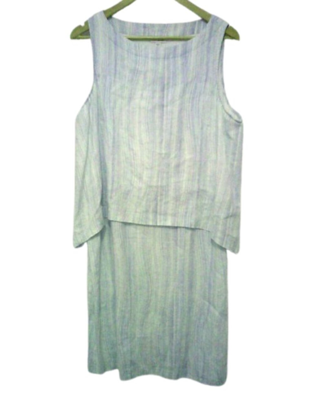 J. Jill Pure Jill 100% Linen Layered  dress Size Large, Lime Green Summer dress - Picture 4 of 7